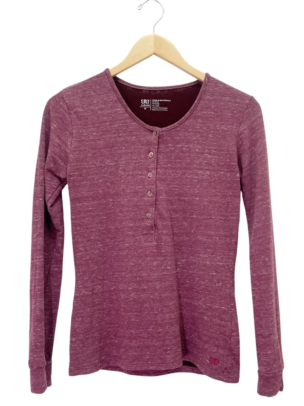 Albion Fit Cabin Fever Pajama Lounge Set Sz Medium Heather Maroon Henley Joggers